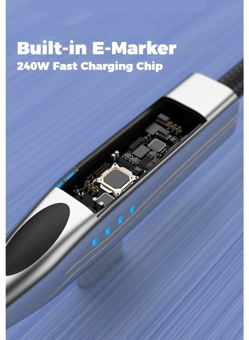 BASEMO 240W Super Fast Charging Cable, 90 Degree Angled Connector, Type-C to Type-C, 1.2m Black, Compatible with iPhone, Android, Tablets and Laptops, Ideal for Gaming,Compatible With iPhone 17 16 Series MacBook Pro iPad Pro Samsung Galaxy S24 S23 Ultra Z Fold OPPO Honor OnePlus Huawei - Image 3